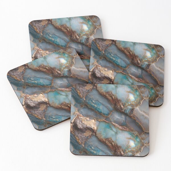 Item preview, blue opal gemstone in rough rock matrix designed and sold by EarthenEmbers.