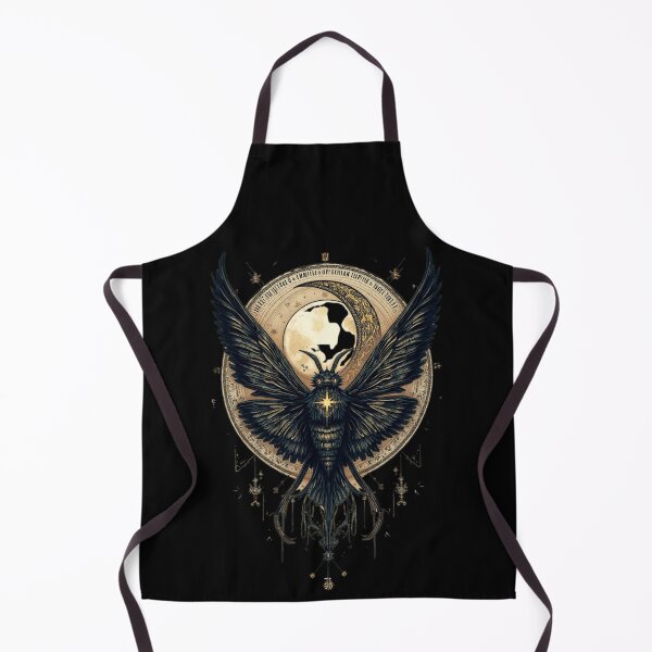 Item preview, Polilla mística con runas y luna creciente – Diseño gótico ocultista designed and sold by SEBRYS.