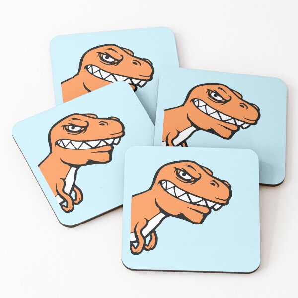Item preview, Dino T-Rex looking from side half Funny Evil designed and sold by shirt-o-mat.