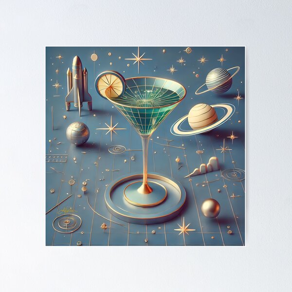 Item preview, Retro Atomic Futuristic Space Age Vortex Martini designed and sold by Lee Hiller Designs.