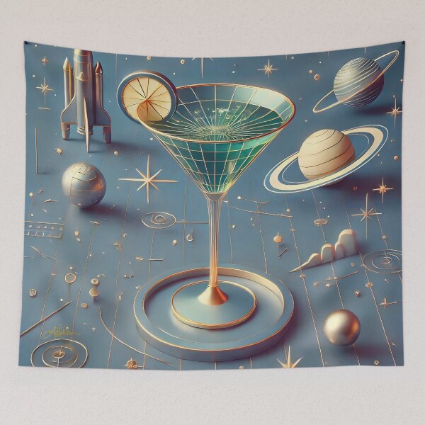 Artikelvorschau, Retro Atomic Futuristic Space Age Vortex Martini entworfen und verkauft von Lee Hiller Designs.
