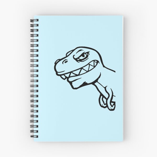 Item preview, Dino T-Rex looking from side half Funny Evil designed and sold by shirt-o-mat.