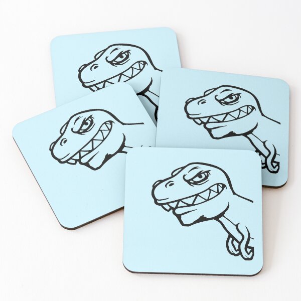Item preview, Dino T-Rex looking from side half Funny Evil designed and sold by shirt-o-mat.