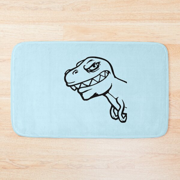 Item preview, Dino T-Rex looking from side half Funny Evil designed and sold by shirt-o-mat.