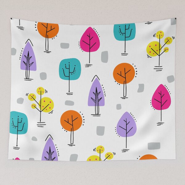 Item preview, Cute Colorful Doodle Trees  designed and sold by Farissa Designs.