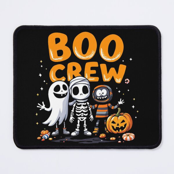 Item preview, Halloween Hooligans: A playful and fun design with a group of Halloween hooligans. A ghost, an alien mummy, and an alien are all together with pumpkins, causing a bit of spooky trouble. designed and sold by Grang Art Artistic Designs.