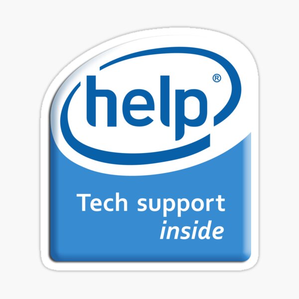 Funny Intel Parody Logo Computer Tech Support Sticker