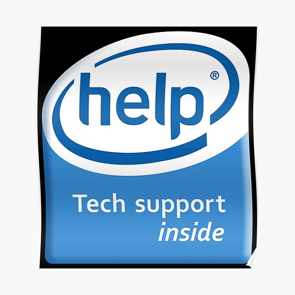 Funny Intel Parody Logo Computer Tech Support Poster