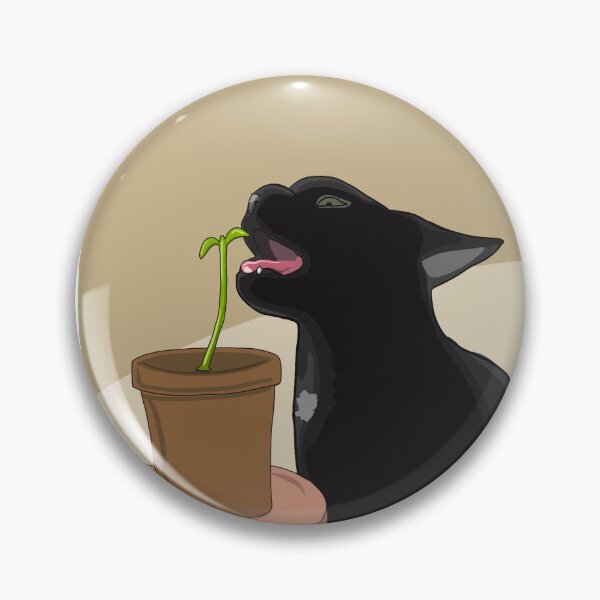 Aperçu de l'œuvre Chat gourmand mangeant une plante – Illustration amusante d'un chat chaotique créée et vendue par MeikesGraphs.