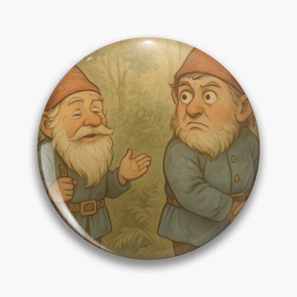 Item preview, Awkward Look-Away Gnomes — Vintage Storybook Meme designed and sold by VoidBloom Studio.