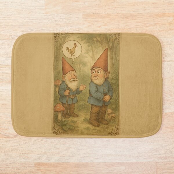 Item preview, Gnomos que miran hacia otro lado con incomodidad — Meme de cuento clásico designed and sold by VoidBloom Studio.