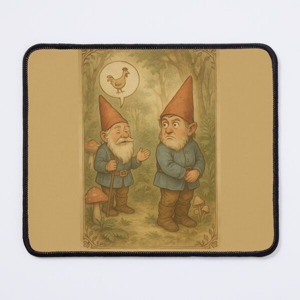 Item preview, Awkward Look-Away Gnomes — Vintage Storybook Meme designed and sold by VoidBloom Studio.