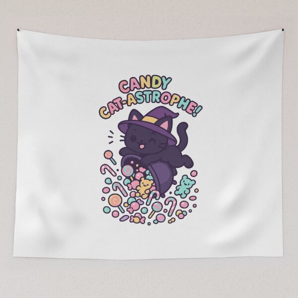 Item preview, Cute Black Cat Candy Catastrophe Design designed and sold by MacBuddy.