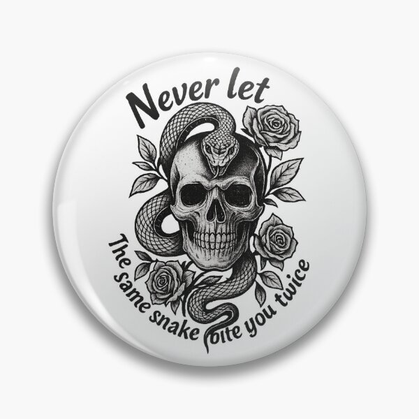 Item preview, Never Let the Same Snake Bite You Twice Skull Illustration designed and sold by LuxeGraphix.