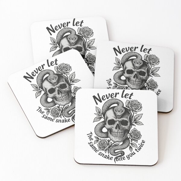 Item preview, Never Let the Same Snake Bite You Twice Skull Illustration designed and sold by LuxeGraphix.
