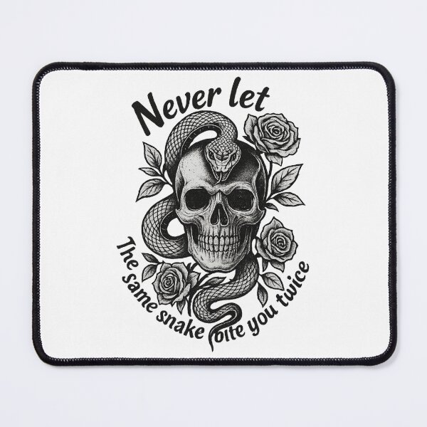 Item preview, Never Let the Same Snake Bite You Twice Skull Illustration designed and sold by LuxeGraphix.