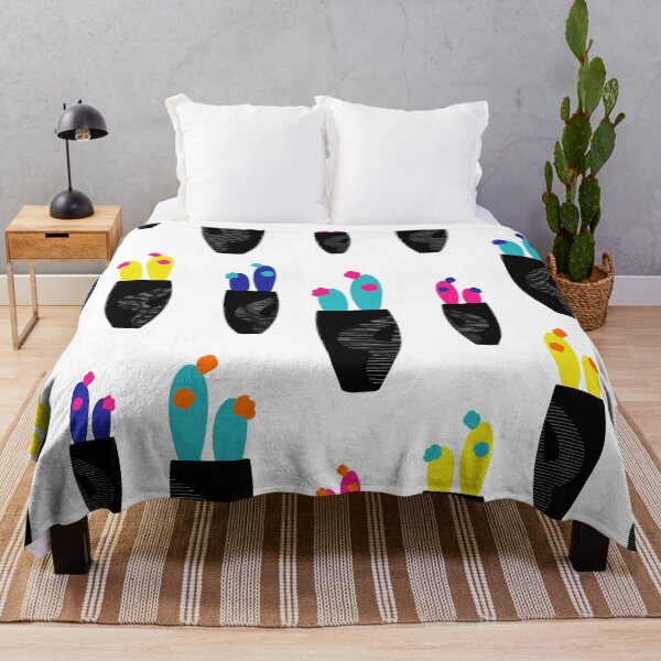 Item preview, Colorful Cactus Plants in Long Black Pots designed and sold by Farissa Designs.