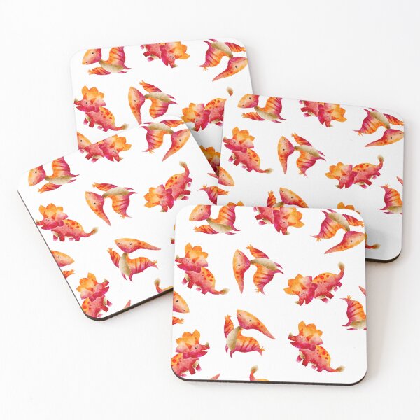 Item preview, Cute Red Orange Watercolor Dinosaurs designed and sold by Farissa Designs.