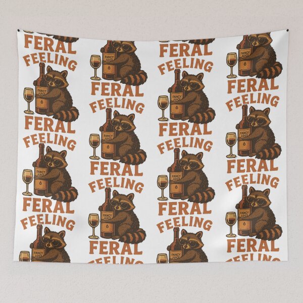 Item preview, Funny Raccoon Meme Feeling Feral Women Sarcastic Humorous Graphic designed and sold by LuxeGraphix.