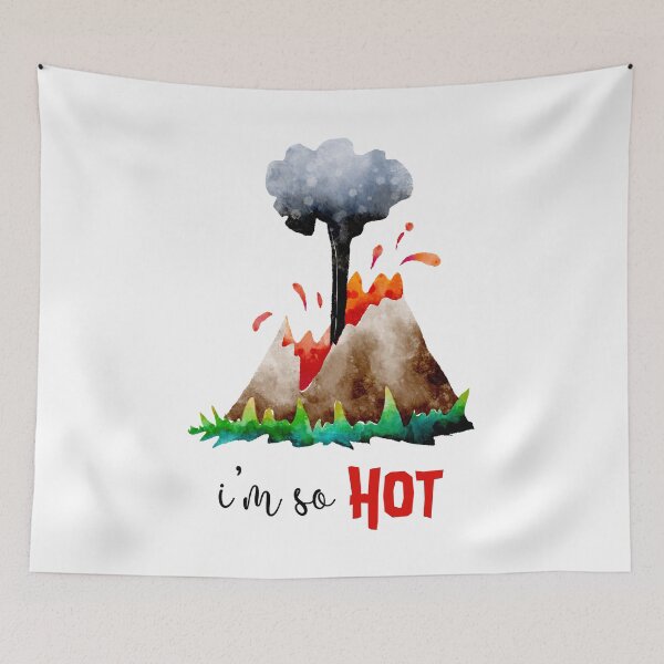 Item preview, Hot Lava Eruption Watercolor Illustration designed and sold by Farissa Designs.