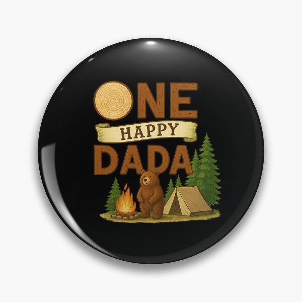 Item preview, One Happy Dada Camping Bear Adventure Tent Fire Pine Trees Dad Gift designed and sold by sssweetness.
