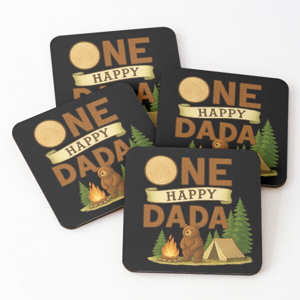 Item preview, One Happy Dada Camping Bear Adventure Tent Fire Pine Trees Dad Gift designed and sold by sssweetness.