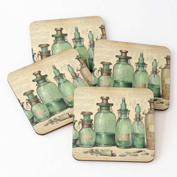 Item preview, Antique Apothecary Bottles – Vintage Scientific Illustration designed and sold by Antik by Schulz.
