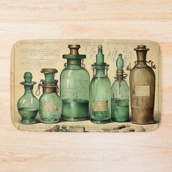 Item preview, Antique Apothecary Bottles – Vintage Scientific Illustration designed and sold by Antik by Schulz.
