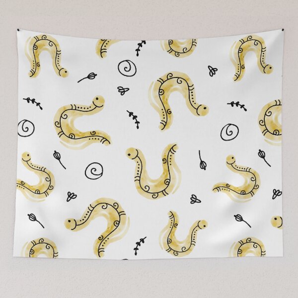 Item preview, Cute Watercolor Doodle Worms designed and sold by Farissa Designs.