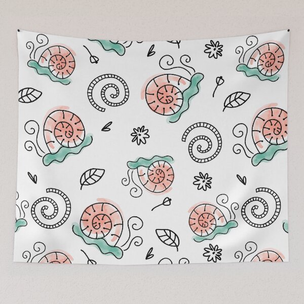 Item preview, Watercolor Doodle Snails designed and sold by Farissa Designs.