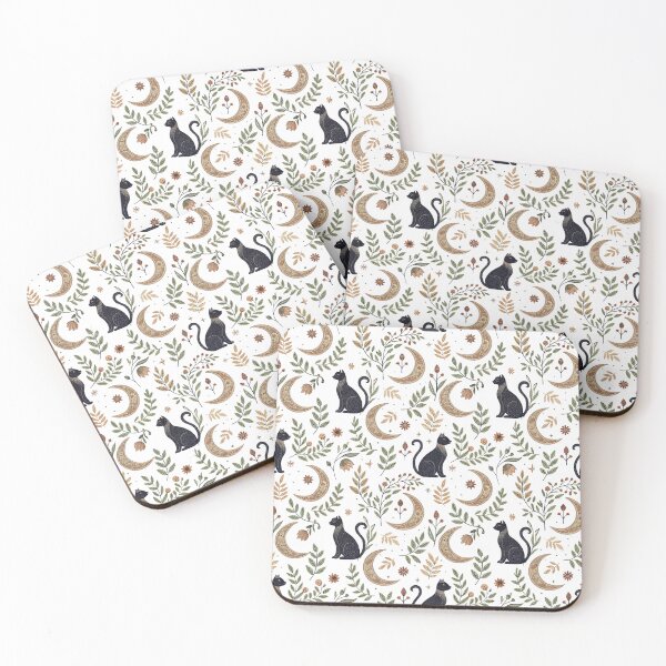 Item preview, Black Cats & Crescent Moons | Moonveil Nordic Halloween designed and sold by Shuga-Design.