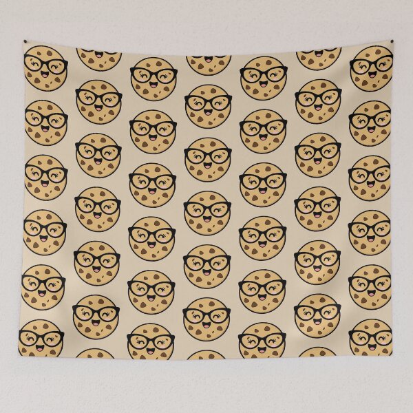 Item preview, Clever Cookie Pattern – Geeky Kawaii Chocolate Chip Cookie - Beige designed and sold by Clever Cookie.