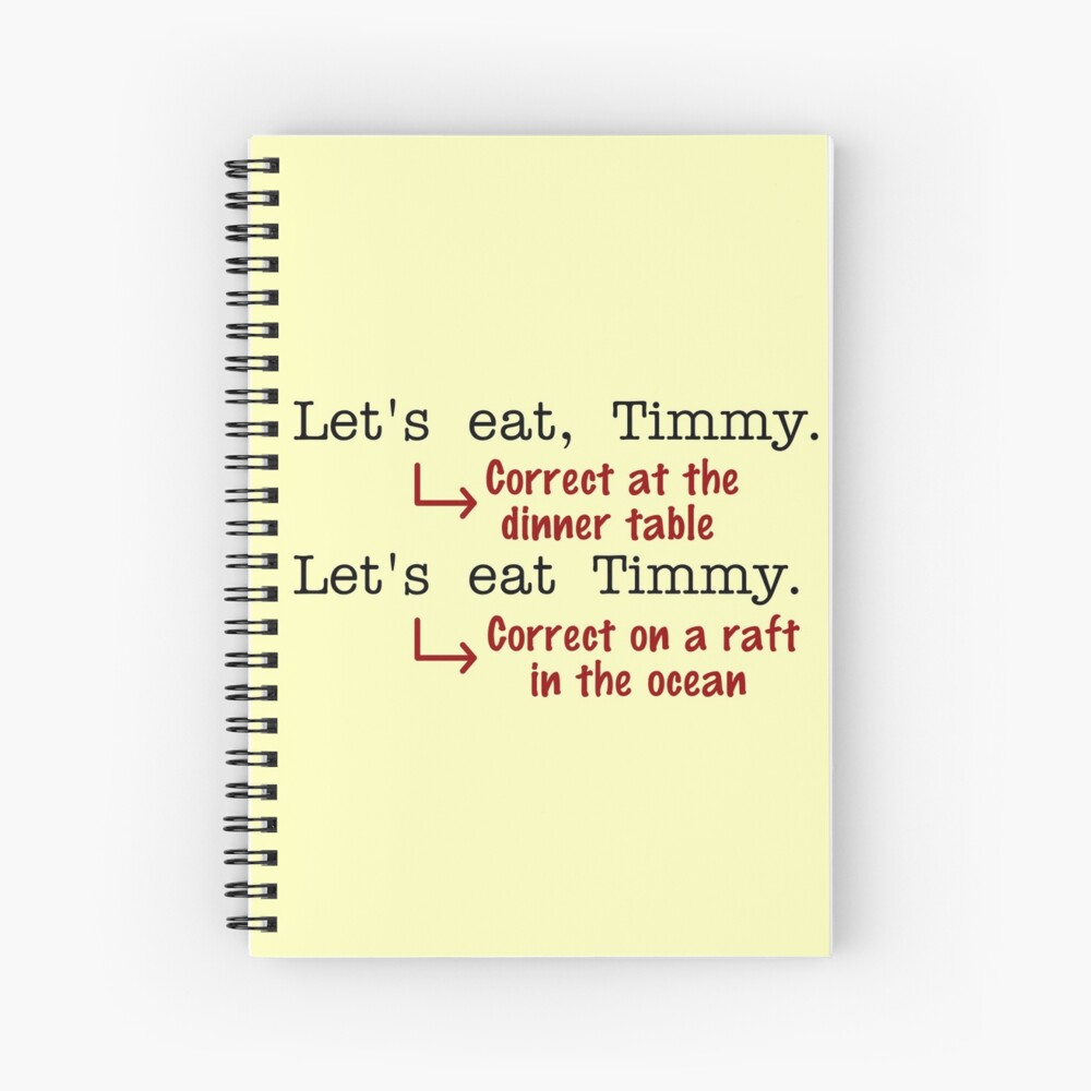 Funny Punctuation Grammar Humor Spiral Notebook
