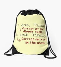 Funny Punctuation Grammar Humor Drawstring Bag