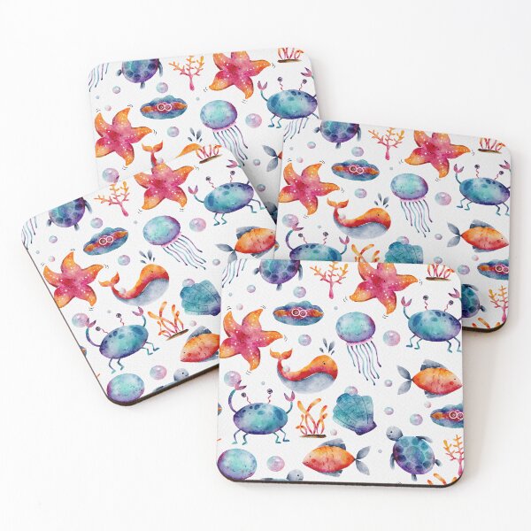 Item preview, Watercolor Cute Marine Animals designed and sold by Farissa Designs.