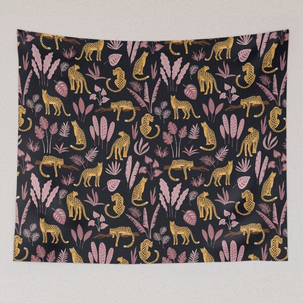 Item preview, Cheetahs & Tropical Foliage Pattern designed and sold by NicolaZhukov.