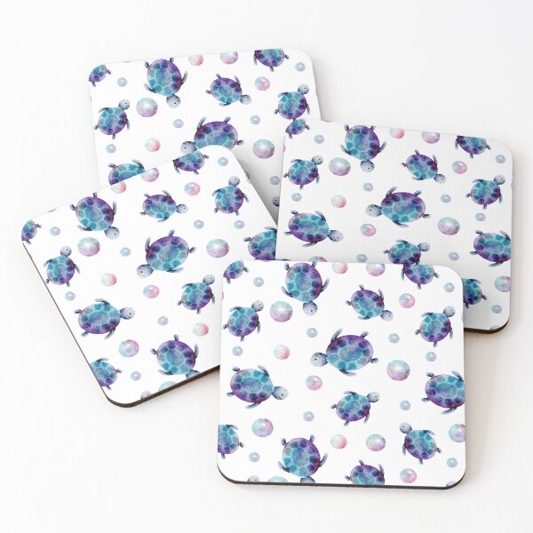 Item preview, Blue Watercolor Sea Turtles with Pearls designed and sold by Farissa Designs.