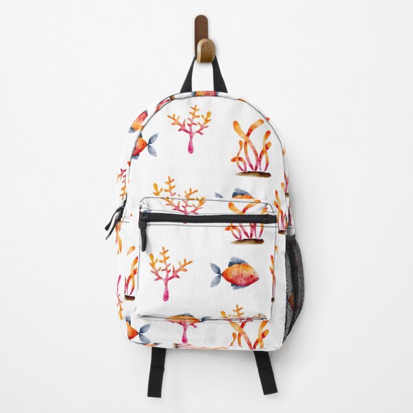 Item preview, Orange Watercolor Fish and Seaweeds  designed and sold by Farissa Designs.