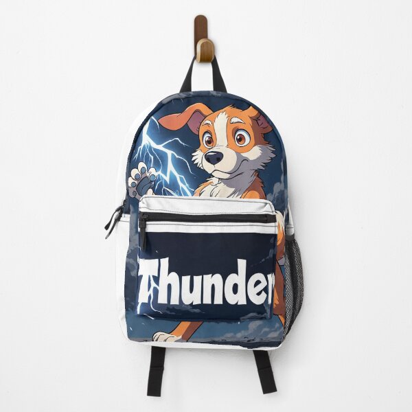 Item preview, Cartoon Hero Dog Wielding Lightning in a Stormy Sky designed and sold by Songmooh.