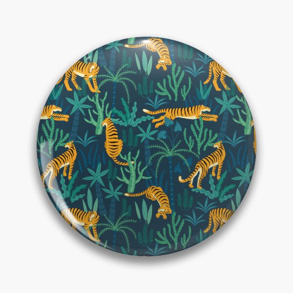 Item preview, Tigers in Teal Jungle Pattern designed and sold by NicolaZhukov.