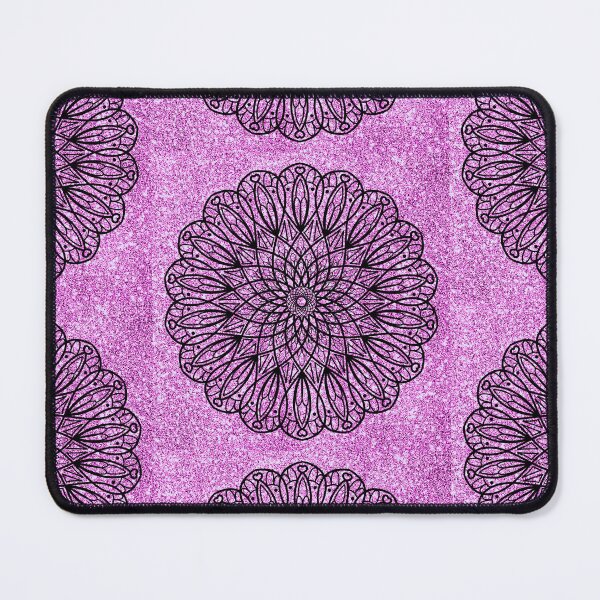 Item preview, Pink metallic minimalist feminine cute Geometric indian floral mandala designed and sold by DivineMandala.