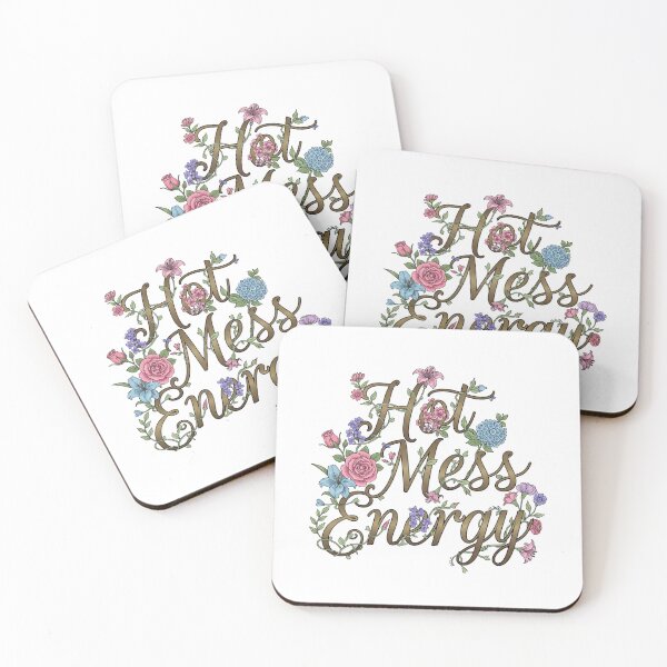 Item preview, Hot Mess Energy Elegant Floral Typography Quote designed and sold by Aarvya Fashion Club ( A.F.C ).