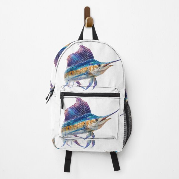 Item preview, marlin fish side view on white background designed and sold by wonderisland.
