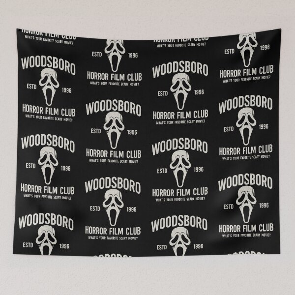 Item preview, Woodsboro Horror film Club Scary halloween gift, ghostface Woodsboro designed and sold by LuxeGraphix.