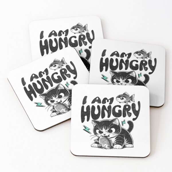 Item preview, I’m Hungry – Funny Cat Eating Fish Design designed and sold by vibewear5.