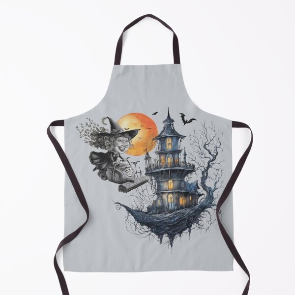 Item preview, A witch on a vacuum cleaner. A scary castle. designed and sold by MagelliShop.