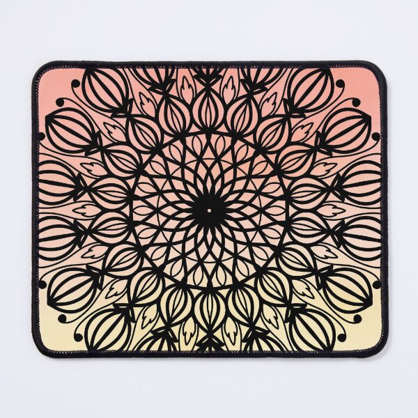 Item preview, Abstract intricate yellow orange watercolor indian floral mandala designed and sold by DivineMandala.