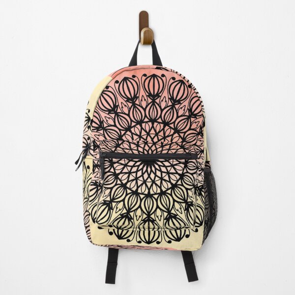 Item preview, Abstract intricate yellow orange watercolor indian floral mandala designed and sold by DivineMandala.