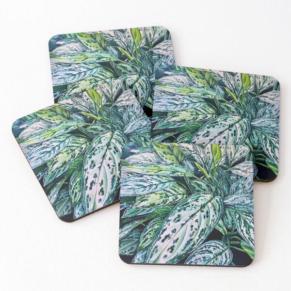 Item preview, Green and White Leaves (Botanical Tropical Watercolor) designed and sold by npellegrini.