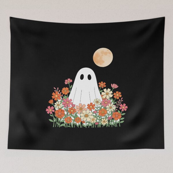 Item preview, Cute Ghost in a Flower Field designed and sold by patternprint1.